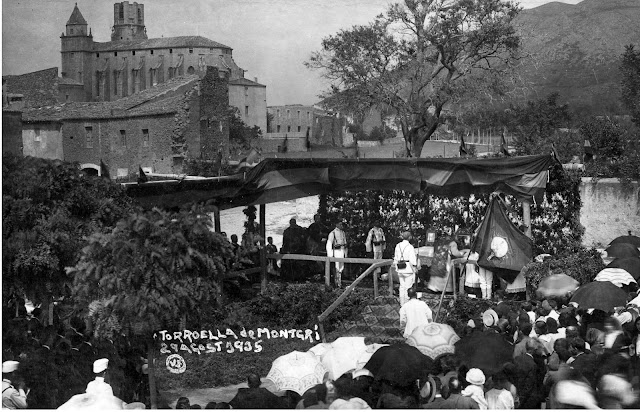 Benedicció bandera Sometent de Torroella. 1915